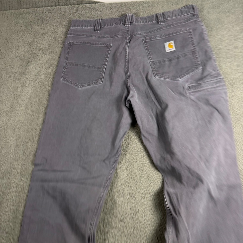 Carhartt Mens Relaxed Fit Grey Canvas Carpenter Work Pants 38x32 Utility Straigh